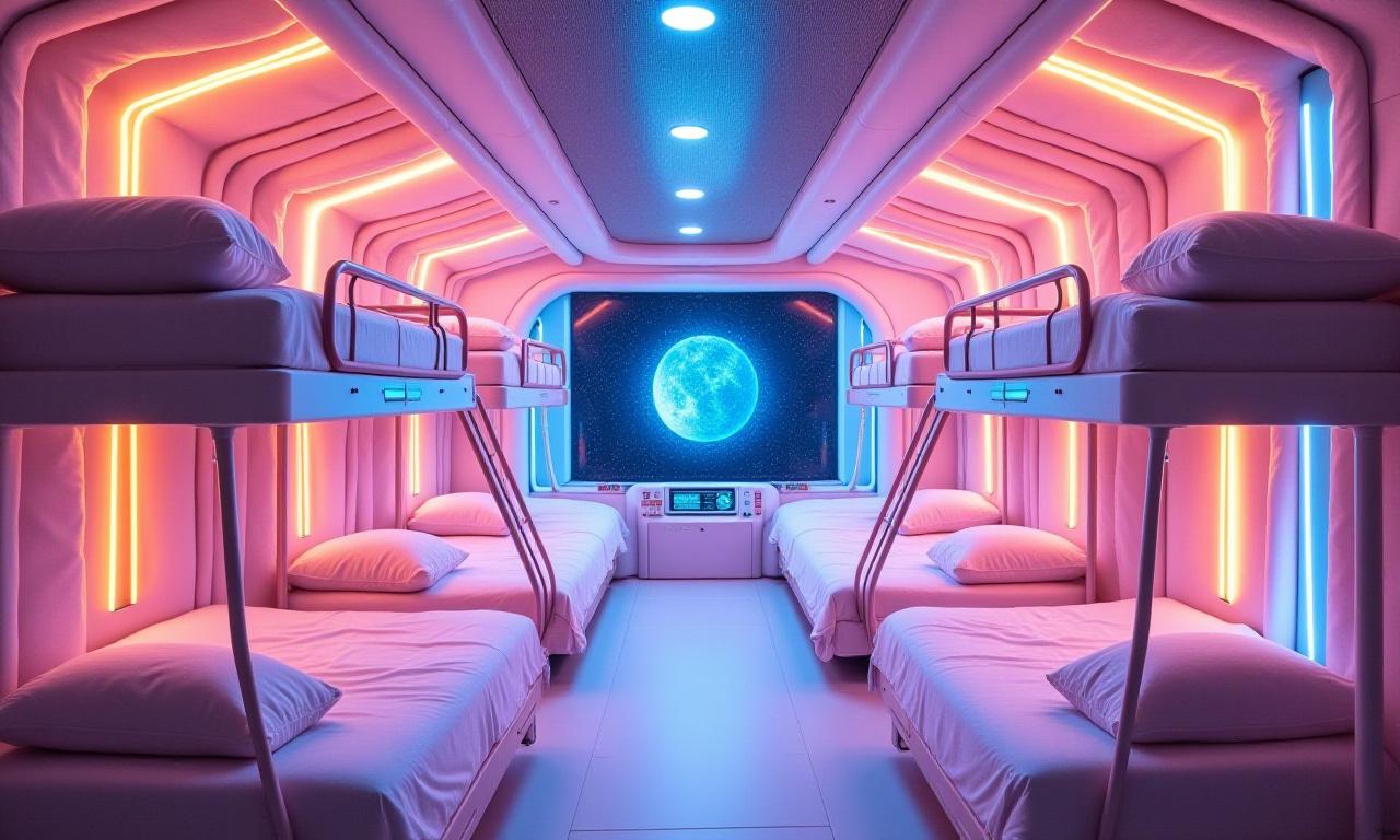 Family suite with bunk beds and interactive mission control panels for children