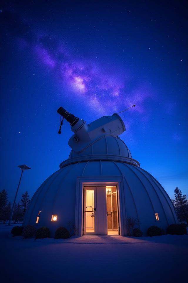 Guest looking through a large professional telescope
